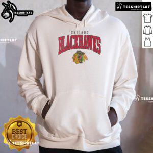 Good Chicago Blackhawks Classic Arched Logo Hoodie featuring bold team logo on a stylish black sweatshirt.