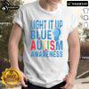 Good Light It Up Blue Autism Awareness T-Shirt featuring vibrant blue design for promoting autism awareness and support.