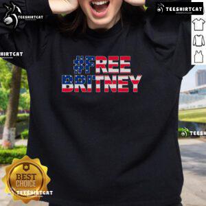 Hot Free Britney sweatshirt featuring USA flag design, perfect for fans supporting the movement.