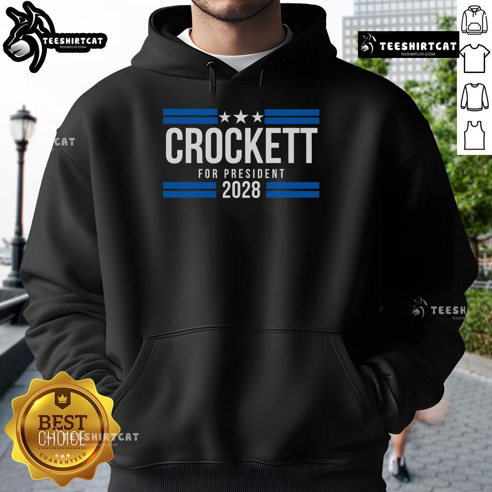 Hot Jasmine Crockett for President 2028 hoodie featuring bold graphics and stylish design promoting Jasmine Crockett's campaign.