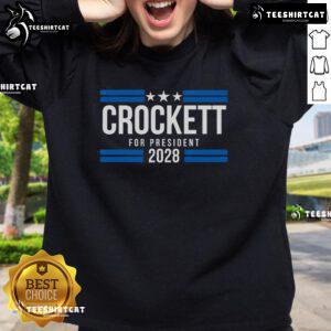 Hot Jasmine Crockett For President 2028 sweatshirt featuring bold graphics and vibrant colors, perfect for supporters.