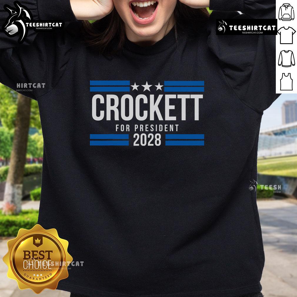 Hot Jasmine Crockett For President 2028 sweatshirt featuring bold graphics and vibrant colors, perfect for supporters.