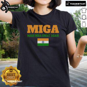 Hot Miga Make India Great Again ladies tee featuring a stylish design and vibrant colors for trendy women's fashion.