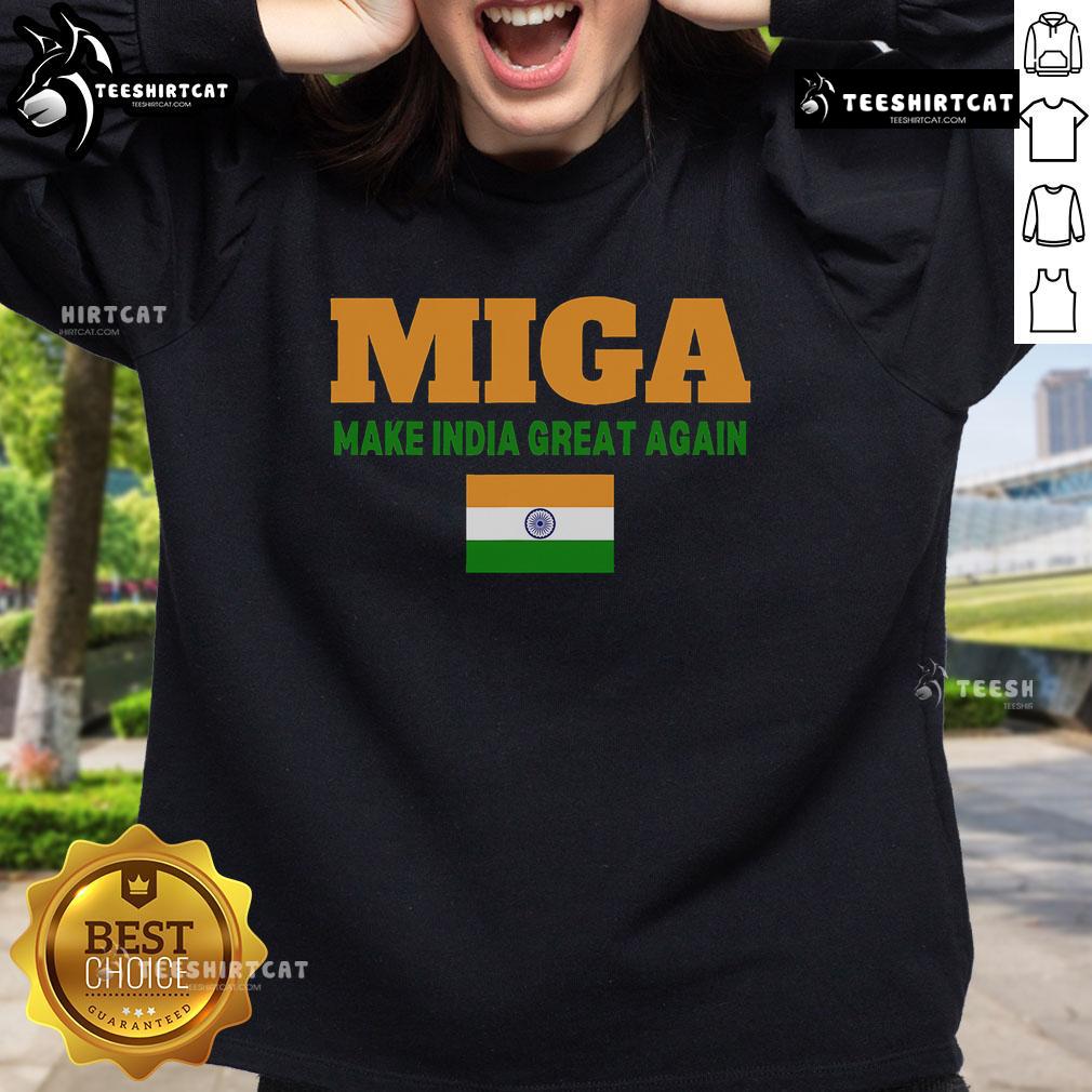 Hot Miga Make India Great Again sweatshirt in vibrant colors, perfect for casual wear and expressing patriotism.