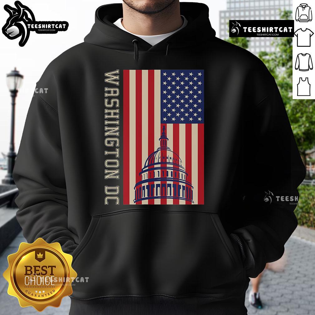 Hot Washington DC Flag of the United States Hoodie featuring a bold design and vibrant colors, perfect for stylish wear.