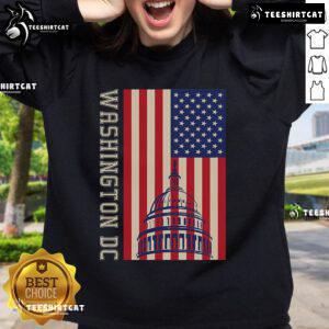 Hot Washington DC Flag of the United States sweatshirt featuring vibrant colors and stylish design for patriotic fashion.