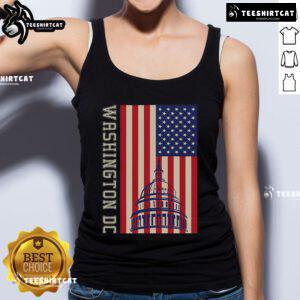 Stylish Hot Washington DC flag tank top featuring the United States flag design for trendy summer wear.