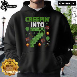 Alt Text: Cute gamer hoodie for a 7th birthday party featuring pixel art design, perfect for kids who love video games.