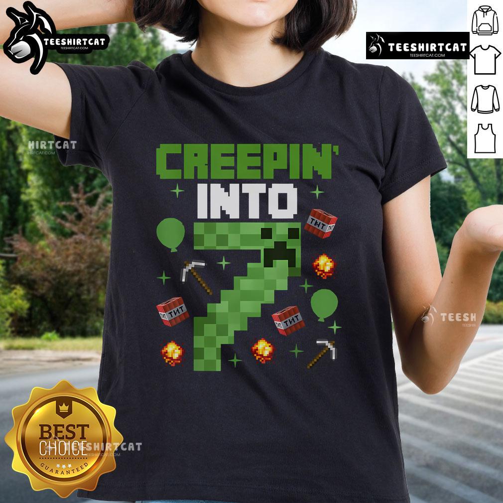 Colorful Nice 7th Birthday Gamer Tee featuring pixel art, perfect for a video game party celebration for kids.