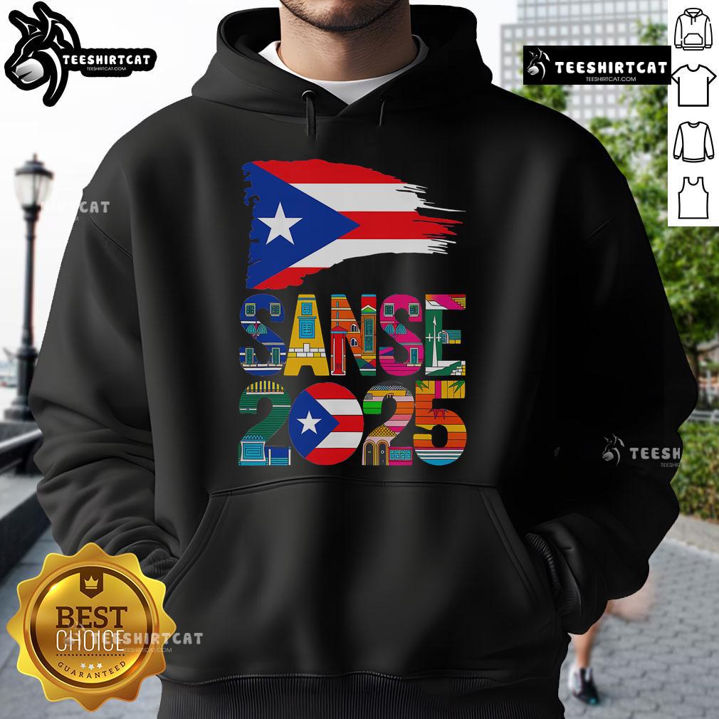 Alt Text: Nice Balcones de Cora San Sebastin 2025 hoodie featuring vibrant festival designs for San Juan celebration.