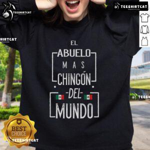 Stylish Nice El Abuelo Mas Chingon Mexican Flag sweatshirt for men, perfect for showcasing pride and comfort.