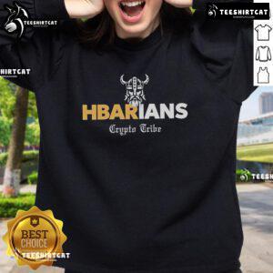 Nice Hbarians Crypto Tribe sweatshirt featuring a bold design, perfect for crypto enthusiasts and stylish casual wear.