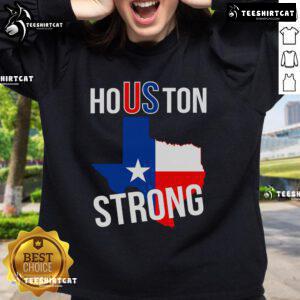 Stylish Houston US Strong Texas State Flag sweatshirt featuring vibrant colors and comfortable design for Texas pride.