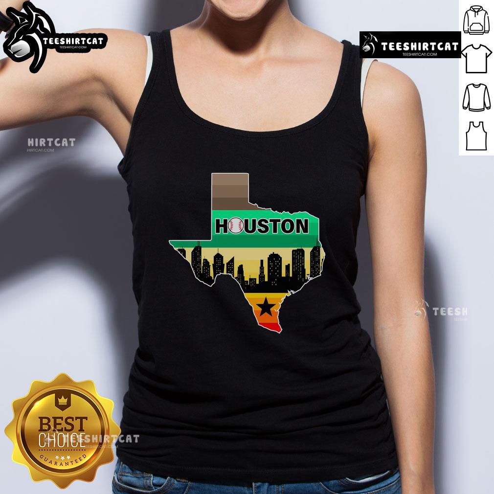 Nice Huston Texas Baseball City logo tank top featuring a stylish design perfect for baseball fans.