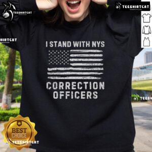 Nice I Stand With NYS Correction Officers Stand Sweatshirt in black, showcasing solidarity with correctional staff.