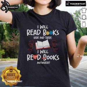 Bookworm ladies tee featuring 'Nice, I Will Read Books' design for book lovers and teachers.