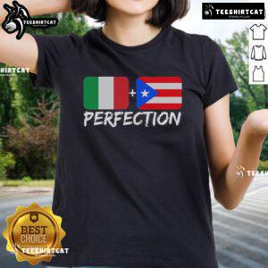 Nice Italian Plus Puerto Rican Perfection Ladies Tee featuring vibrant colors and a stylish design for a trendy look.