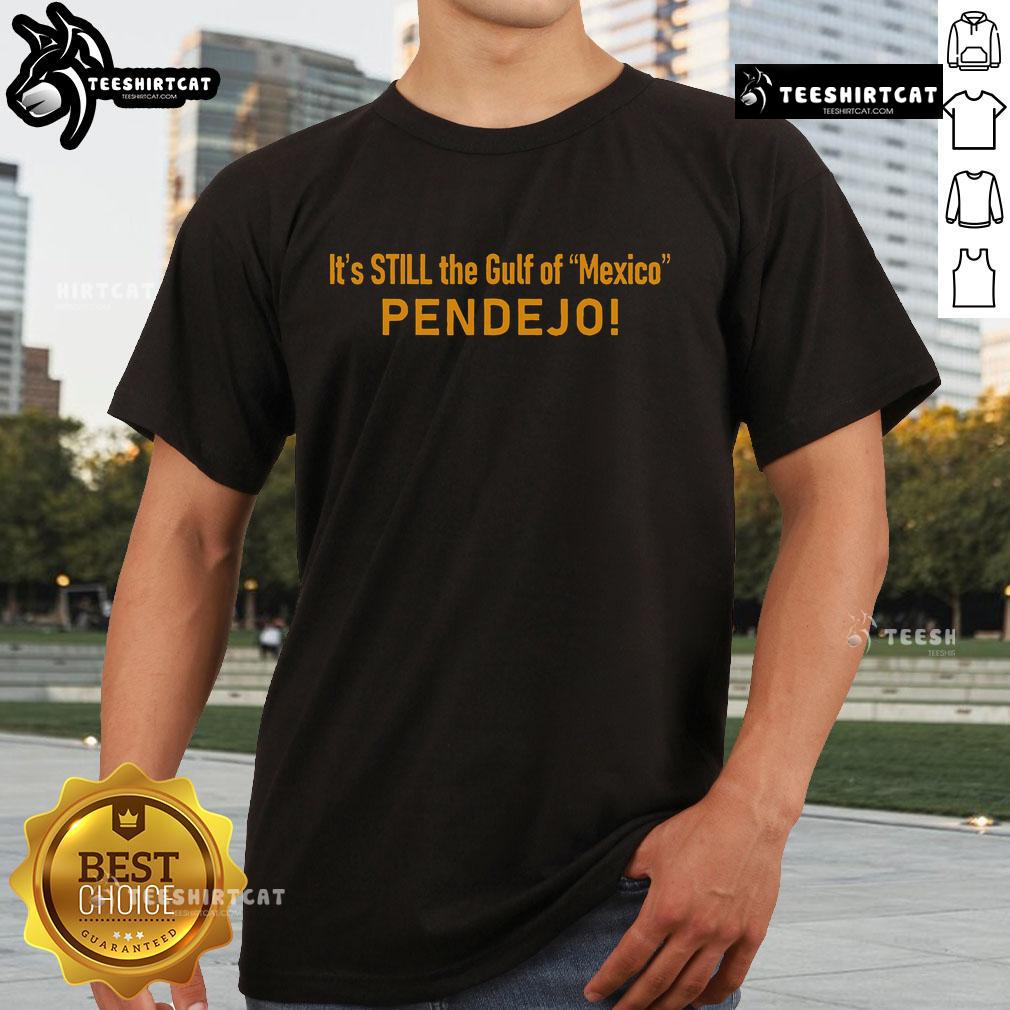 Stylish 'Nice It's Still The Gulf Of Mexico Pendejo' T-Shirt featuring vibrant colors, perfect for beach lovers and casual wear.