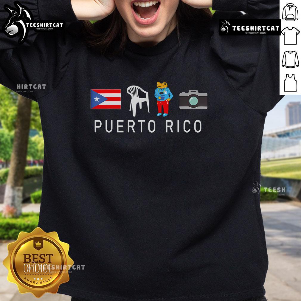 Cozy Nice Mas Fotos Puerto Rico Frog Concho Sweatshirt in vibrant colors, perfect for casual wear and island style.