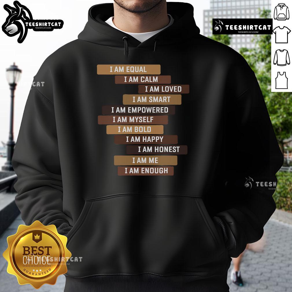 Alt Text: Nice Melanin Goddess hoodie featuring positive affirmation quotes for Black educators, celebrating empowerment and pride.