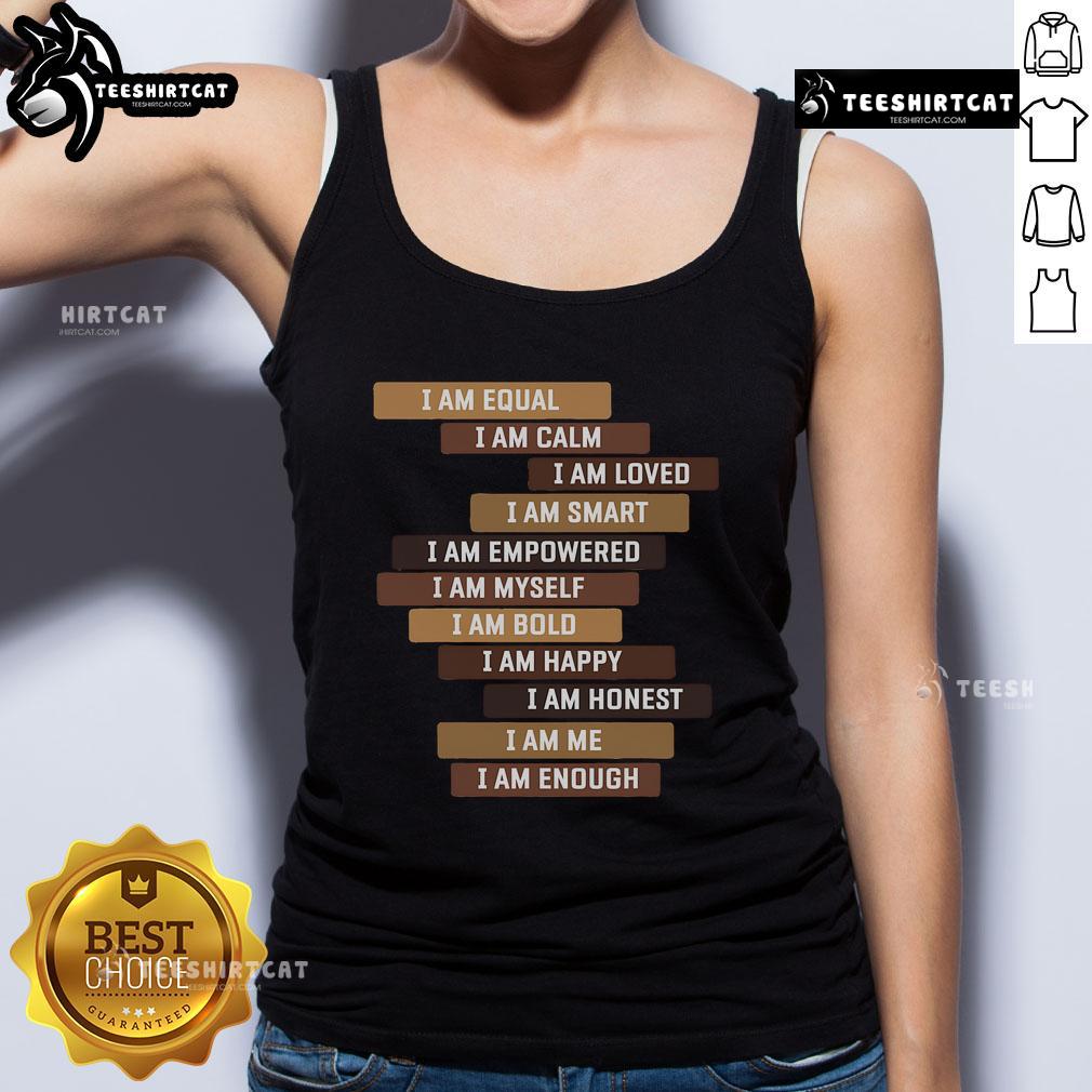 Melanin Goddess tank top featuring positive affirmation quotes for Black educators, celebrating empowerment and diversity.