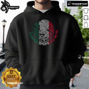 Stylish Nice Mexican Eagle Escudo Mexico Flag Hoodie featuring vibrant colors and iconic national emblem design.
