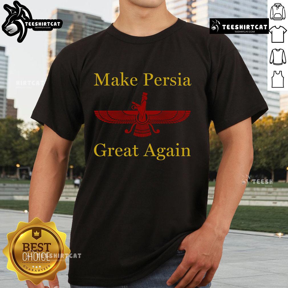 Nice Nowruz Iran Make Persia Great Again T-Shirt design featuring festive colors and Persian cultural elements.