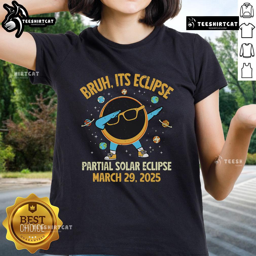 2025 partial solar eclipse t-shirt featuring ladies dabbing in celebration of the March 29 celestial event.