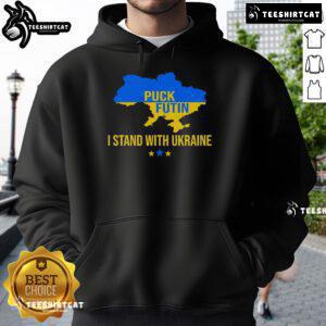 Nice Puck Futin I Stand With Ukraine support flag hoodie showcasing solidarity with Ukraine in a stylish design.
