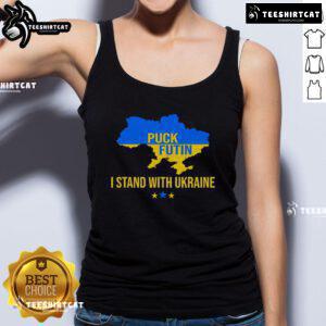 Support Ukraine with the Nice Puck Futin I Stand With Ukraine flag tank top, perfect for showing solidarity.