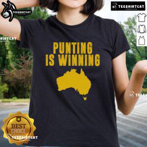 Nice Punting is Winning Football Fan Ladies Tee featuring a stylish design for female football enthusiasts.