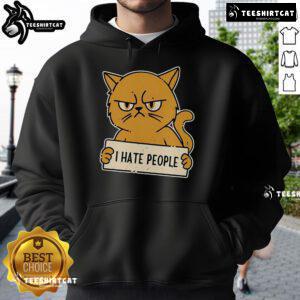 Cozy 'Nice Purrfect Mood for Antisocial Days' hoodie in soft fabric, perfect for lounging and relaxing at home.