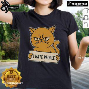 Nice Purrfect Mood for Antisocial Days Ladies Tee featuring a cute cat graphic, perfect for cozy, introverted days.