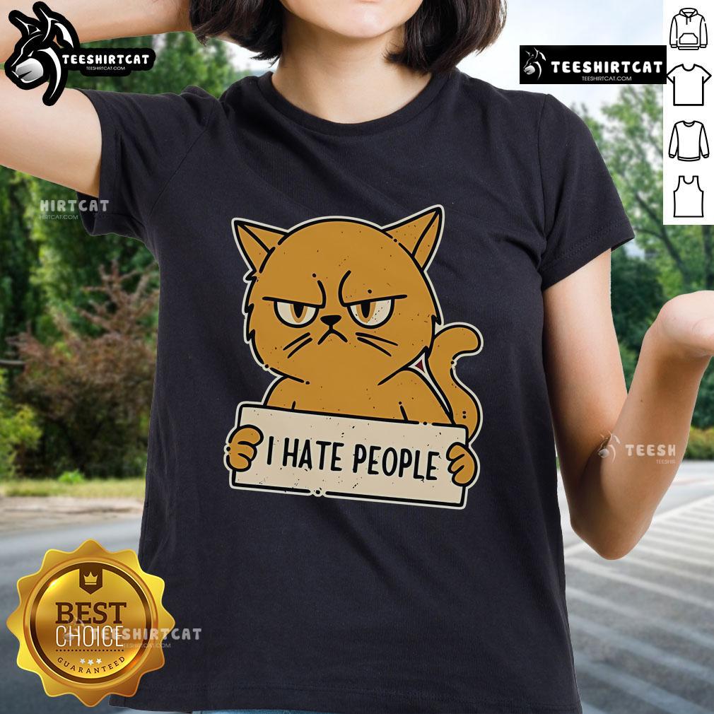 Nice Purrfect Mood for Antisocial Days Ladies Tee featuring a cute cat graphic, perfect for cozy, introverted days.