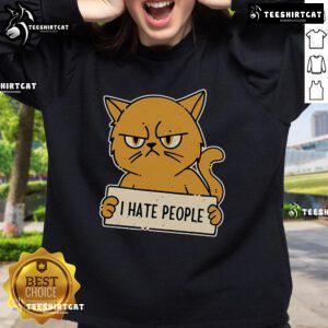 Cozy 'Nice Purrfect Mood for Antisocial Days' sweatshirt in soft fabric, perfect for relaxing at home or casual outings.