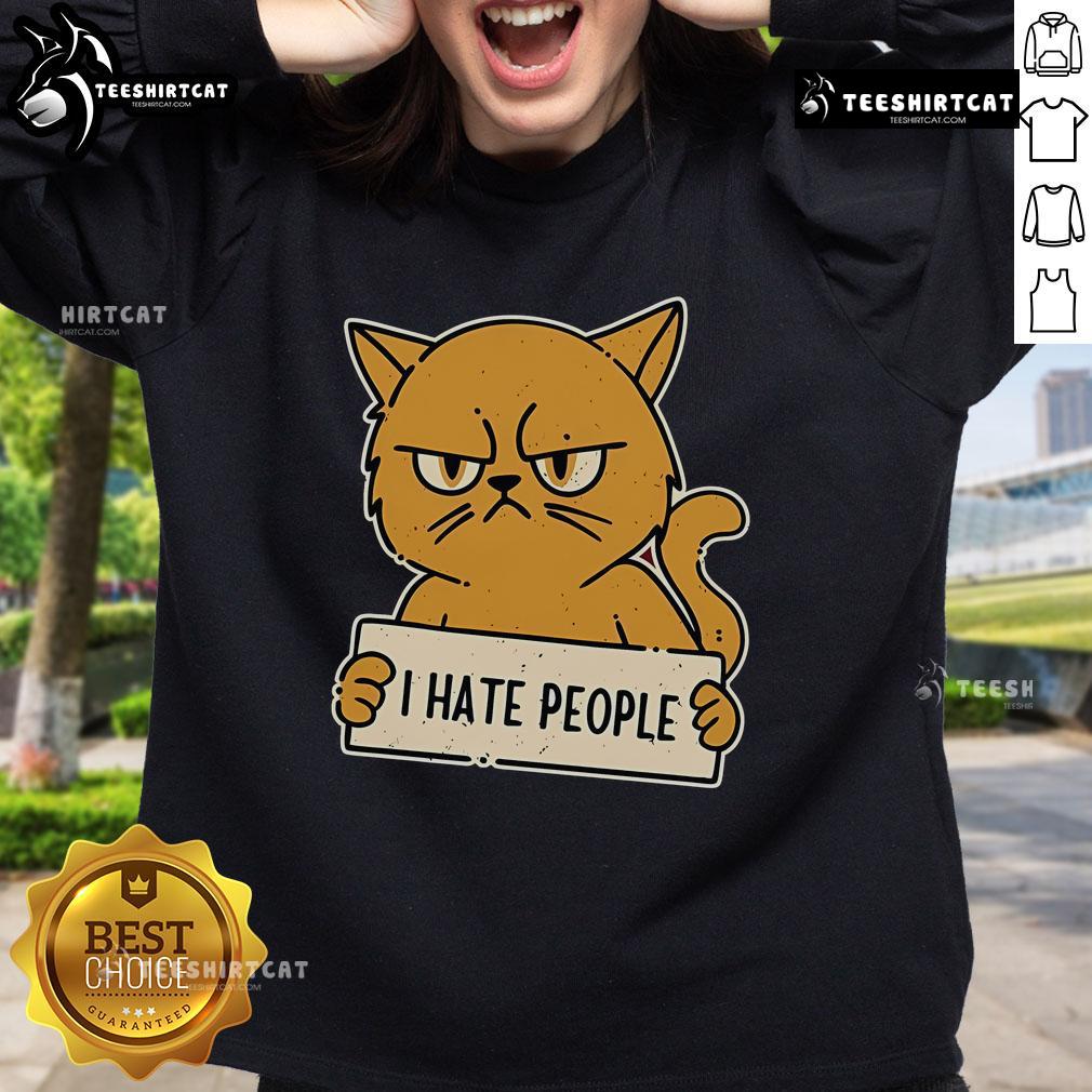 Cozy 'Nice Purrfect Mood for Antisocial Days' sweatshirt in soft fabric, perfect for relaxing at home or casual outings.