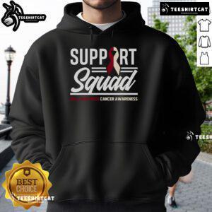Supportive hoodie for head and neck cancer awareness featuring 'Nice Support Squad' design, ideal for raising awareness.