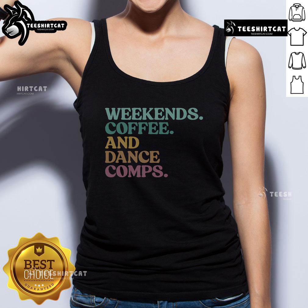 Nice Weekends Coffee and Dance Comps retro tank top in vibrant colors, perfect for casual outings and dance events.