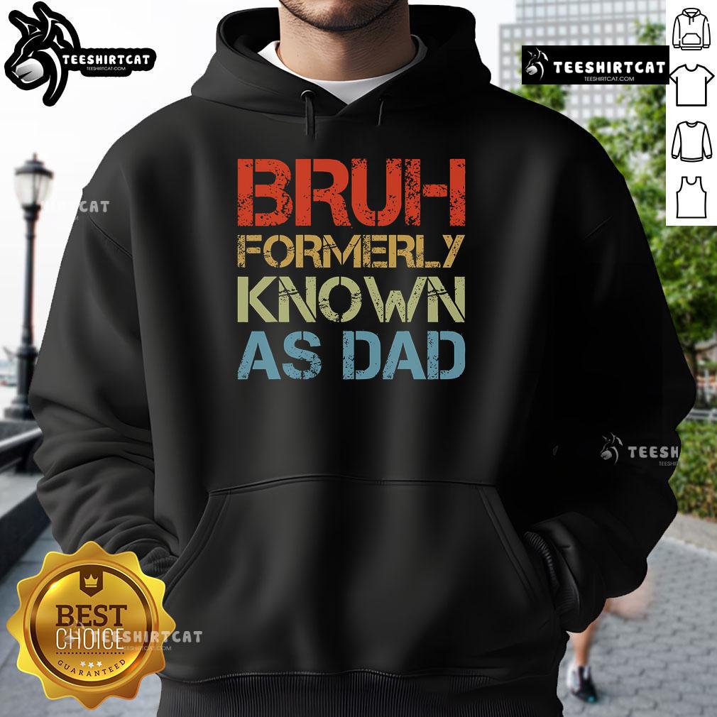Funny Fathers Day vintage Dad hoodie featuring 'Official Bruh' design, perfect gift for dads with a sense of humor.