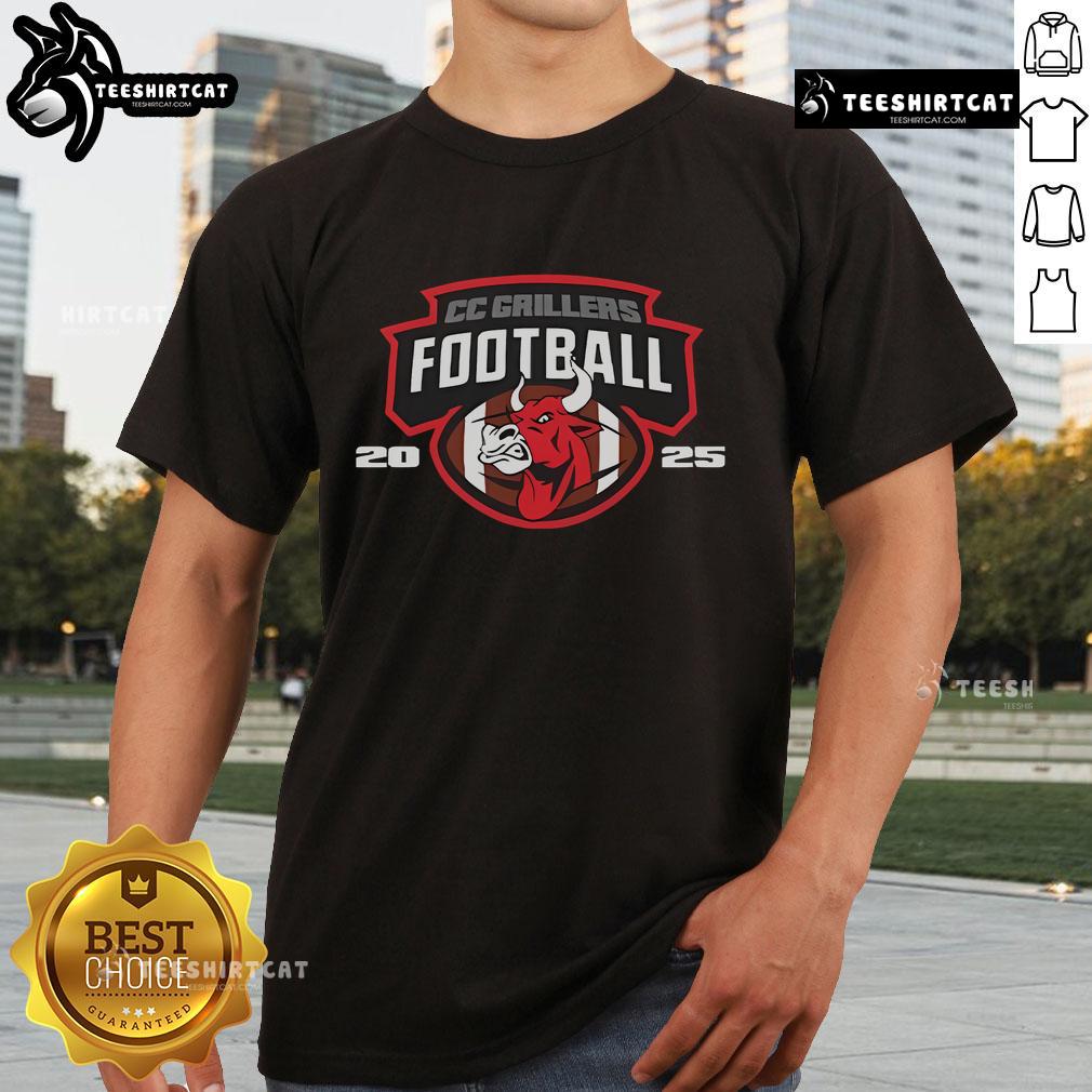Alt Text: Official Cc Grillers Football 2025 T-Shirt featuring vibrant design and team logo, perfect for fans and players alike.