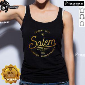 Official Cherry City Salem Oregon Marion Polk County 1842 tank top showcasing local pride and vintage style.