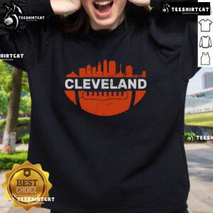 Alt Text: Official Cleveland Ohio football city logo sweatshirt featuring bold graphics and a cozy design for fans.