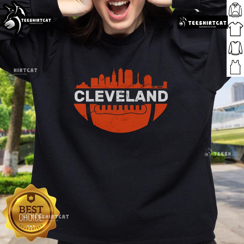 Alt Text: Official Cleveland Ohio football city logo sweatshirt featuring bold graphics and a cozy design for fans.