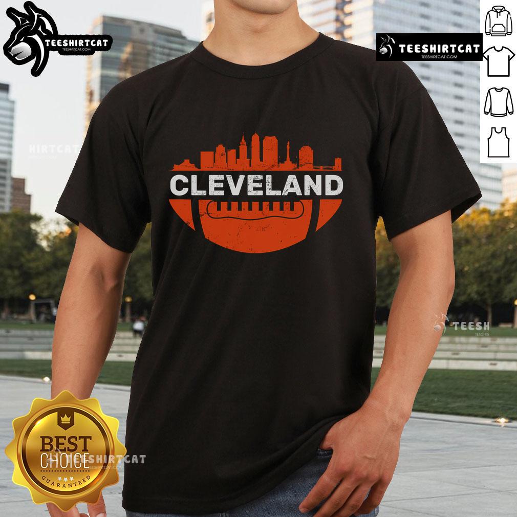 Alt Text: Official Cleveland Ohio Football City Logo T-Shirt featuring a bold logo design, perfect for fans and casual wear.