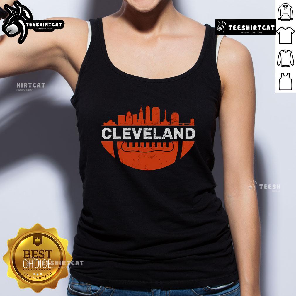 Official Cleveland Ohio football city logo tank top featuring bold graphics and a sporty design for fans.