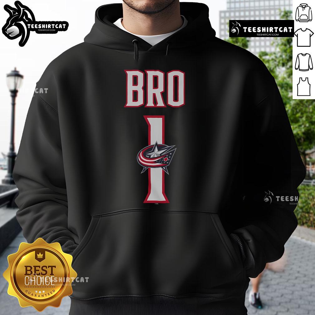 Official Columbus Blue Jackets Number 1 Bro Hoodie featuring team colors and logo, perfect for fans and chilly game days.