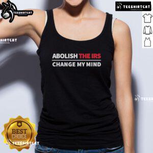Official Crowder Abolish The IRS Change My Mind Tank Top featuring a bold graphic design for political apparel.