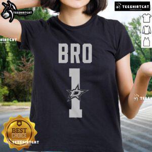 Official Dallas Stars Number 1 Bro Ladies Tee showcasing team pride with stylish design and vibrant colors.