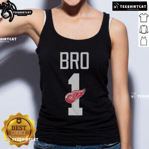 Alt Text: Official Detroit Red Wings Number 1 Bro Tank Top featuring team colors and logo, perfect for fans and summer wear.