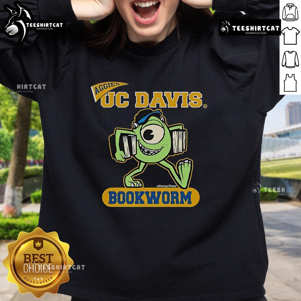 UC Davis Bookworm Sweatshirt featuring Official Disney Aggies design, perfect for fans and students alike.